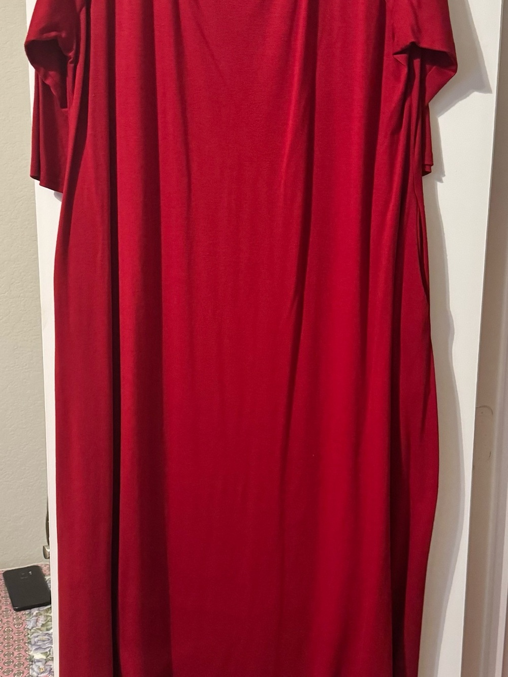 Elegant Red Maxi Dress for Women - Comfortable Pull-On Style